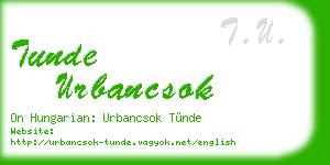tunde urbancsok business card